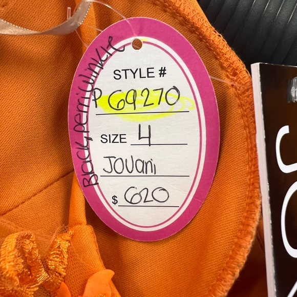 Jovani 07296 orange size 4 fitted dress with flowers - Picture 6 of 6